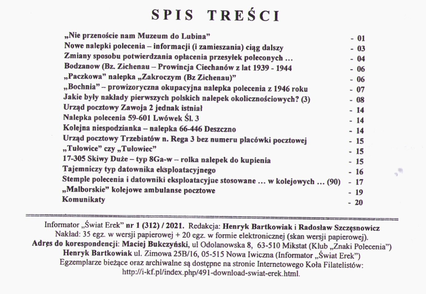 SE 1 2021 spis tresci