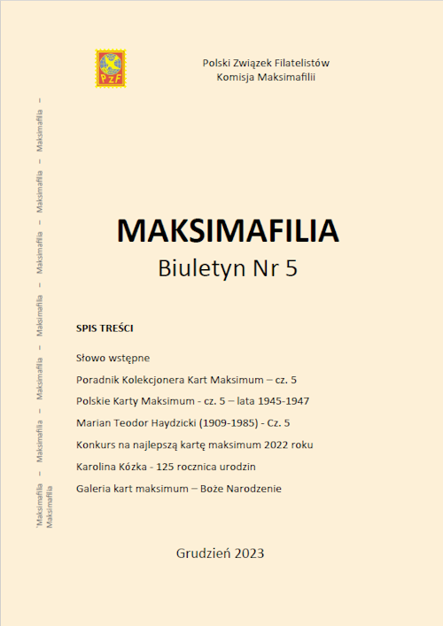 Biuletyn MAKSIMAFILIA nr 5 okładka