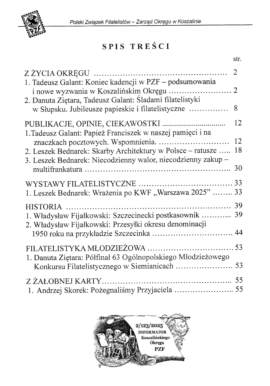 Informator nr 2/2025 (123) Spis treści