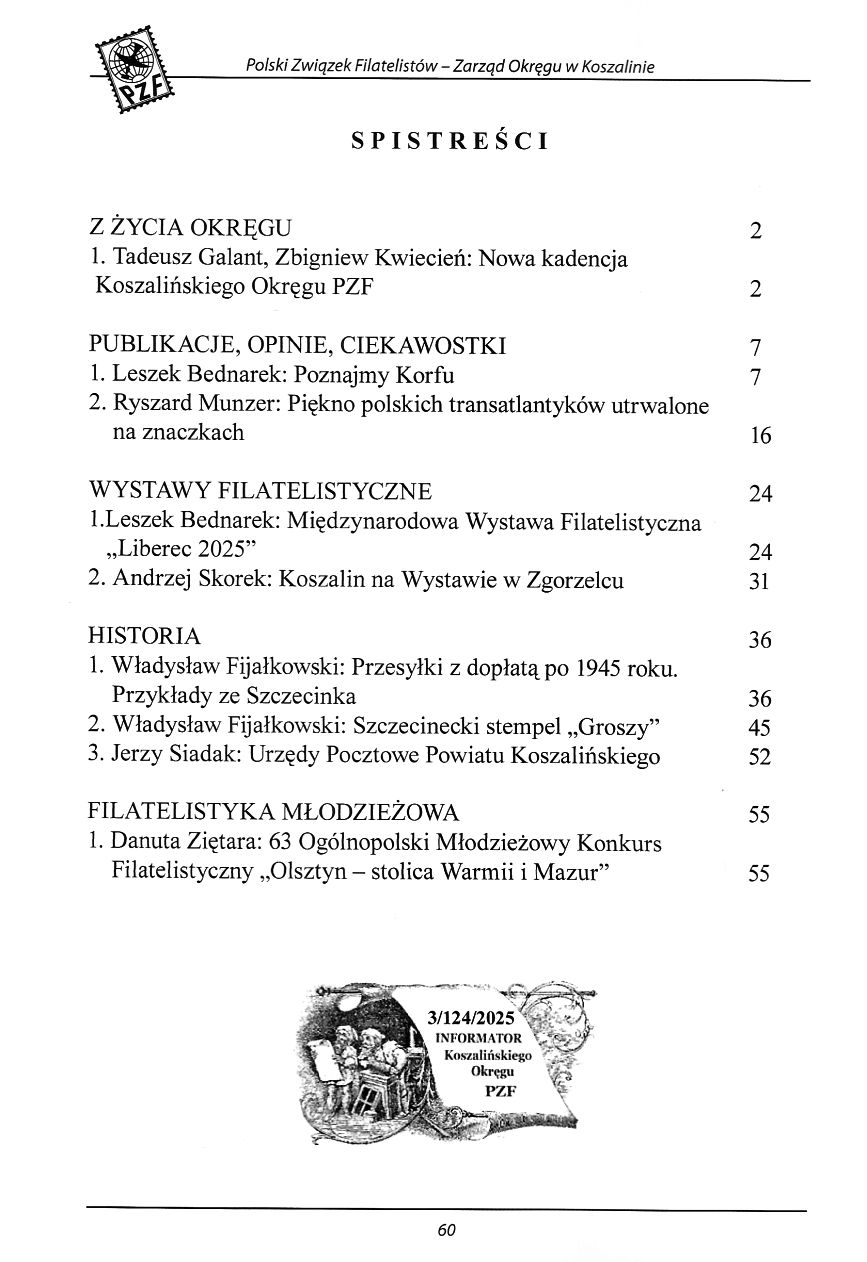 Informator nr 3/2025 (124) Spis treści